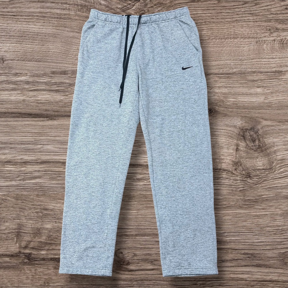 Nike Therma-FIT Gray Heathered Fleece Sweatpants Mens Large Straight Leg Joggers